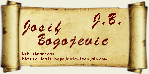 Josif Bogojević vizit kartica